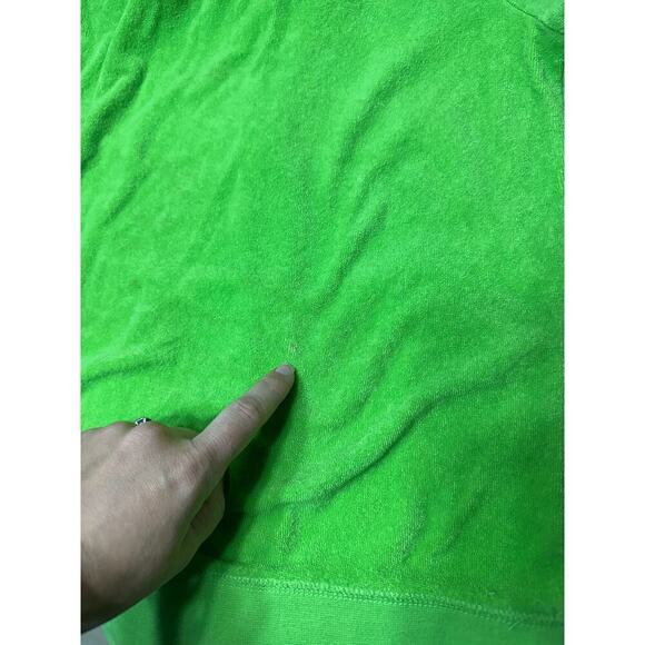 Juicy Couture Terry Cloth Tracksuit Jacket Women M Top Green Y2K Grunge Hooded - Picture 10 of 11
